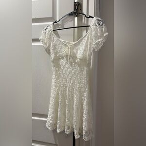Mini White Lace Dress